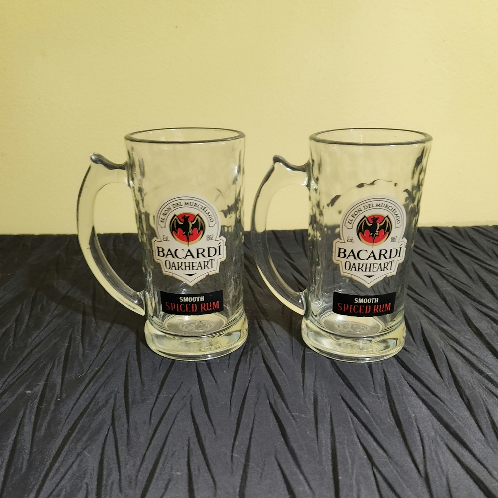 Bacardi Oakheart Glass Mugs - Clear